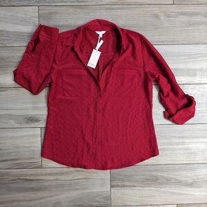 Candie's Button Down Textured Blouse